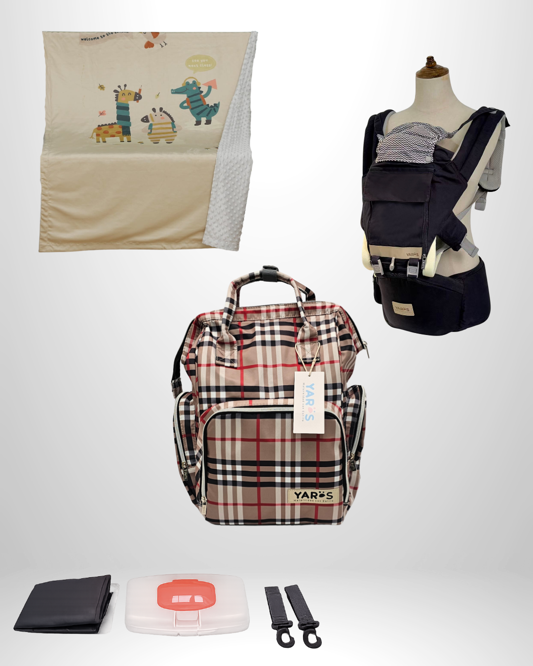 Combo YARÖS Esencial – Pañalera + Cargador + Cobija | Envío Gratis