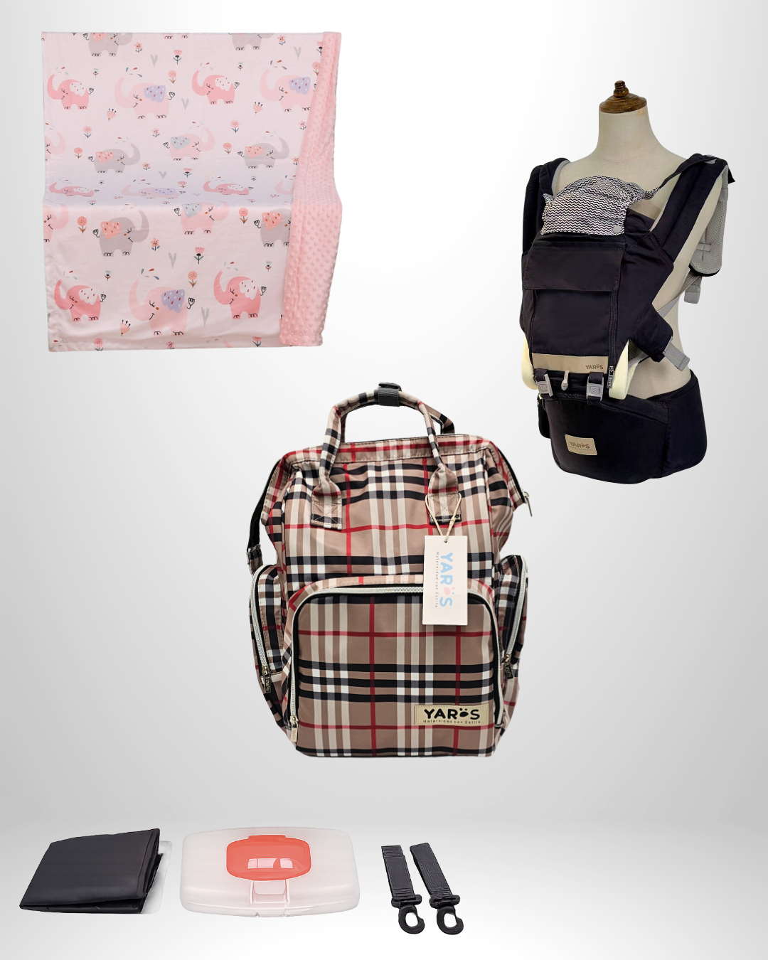 Combo YARÖS Esencial – Pañalera + Cargador + Cobija | Envío Gratis