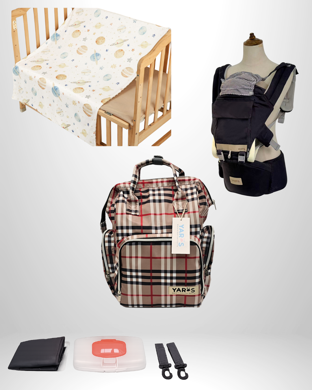 Combo YARÖS Esencial – Pañalera + Cargador + Cobija | Envío Gratis