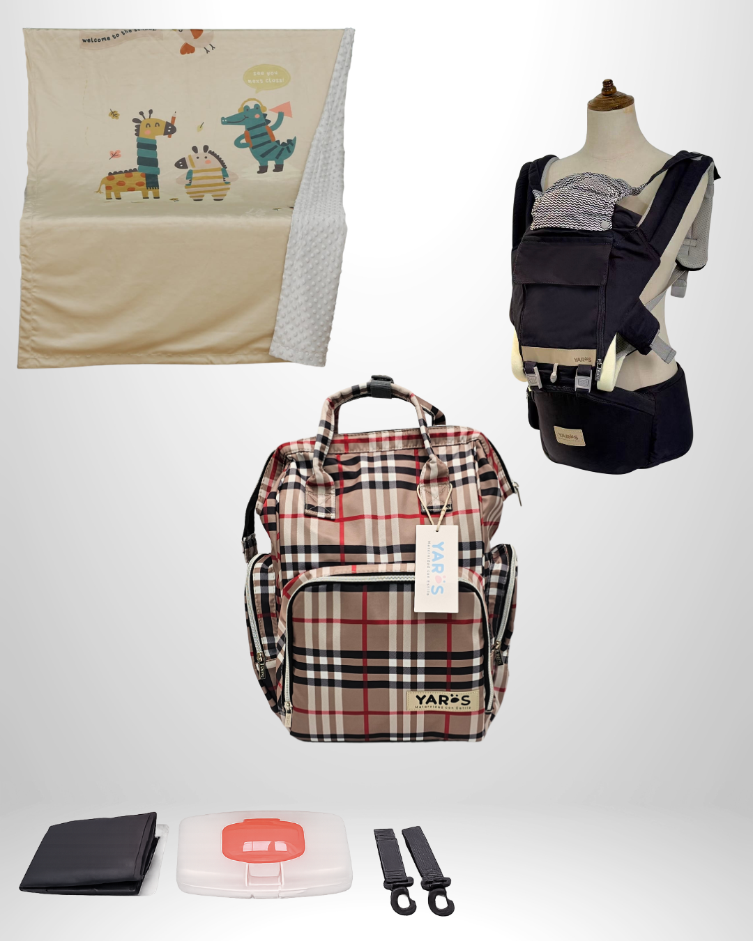 Combo YARÖS Esencial – Pañalera + Cargador + Cobija | Envío Gratis