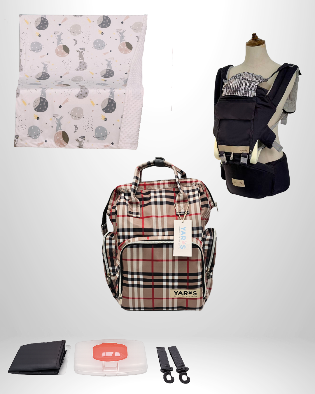Combo YARÖS Esencial – Pañalera + Cargador + Cobija | Envío Gratis