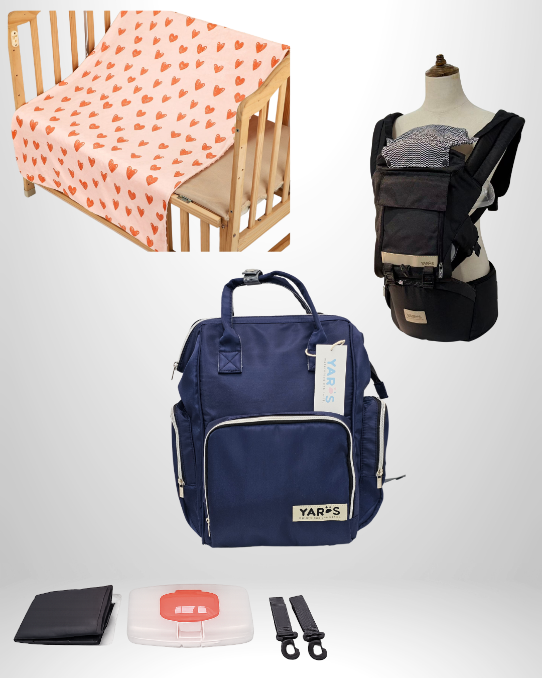 Combo YARÖS Esencial – Pañalera + Cargador + Cobija | Envío Gratis