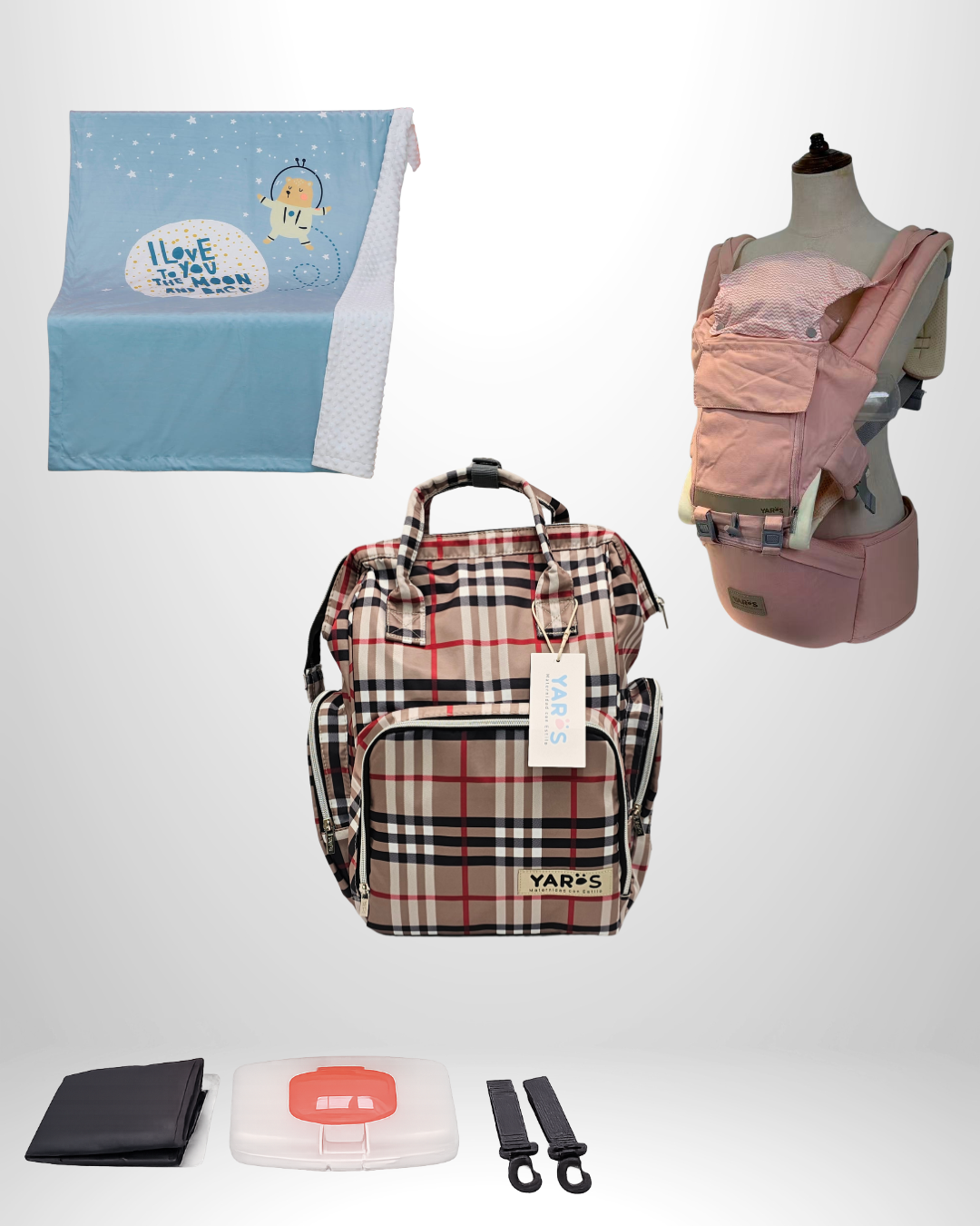 Combo YARÖS Esencial – Pañalera + Cargador + Cobija | Envío Gratis