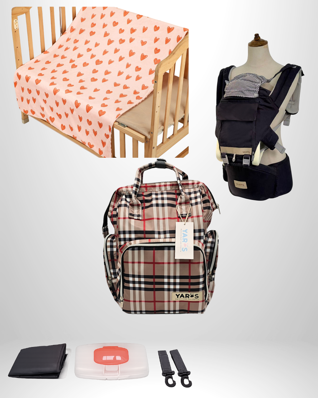 Combo YARÖS Esencial – Pañalera + Cargador + Cobija | Envío Gratis