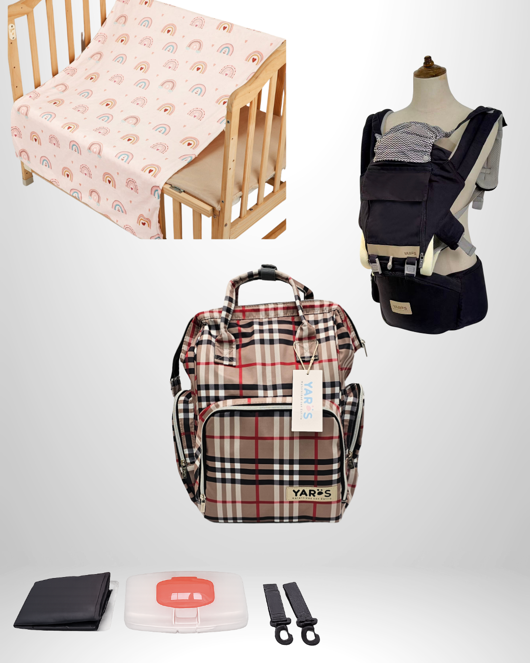 Combo YARÖS Esencial – Pañalera + Cargador + Cobija | Envío Gratis