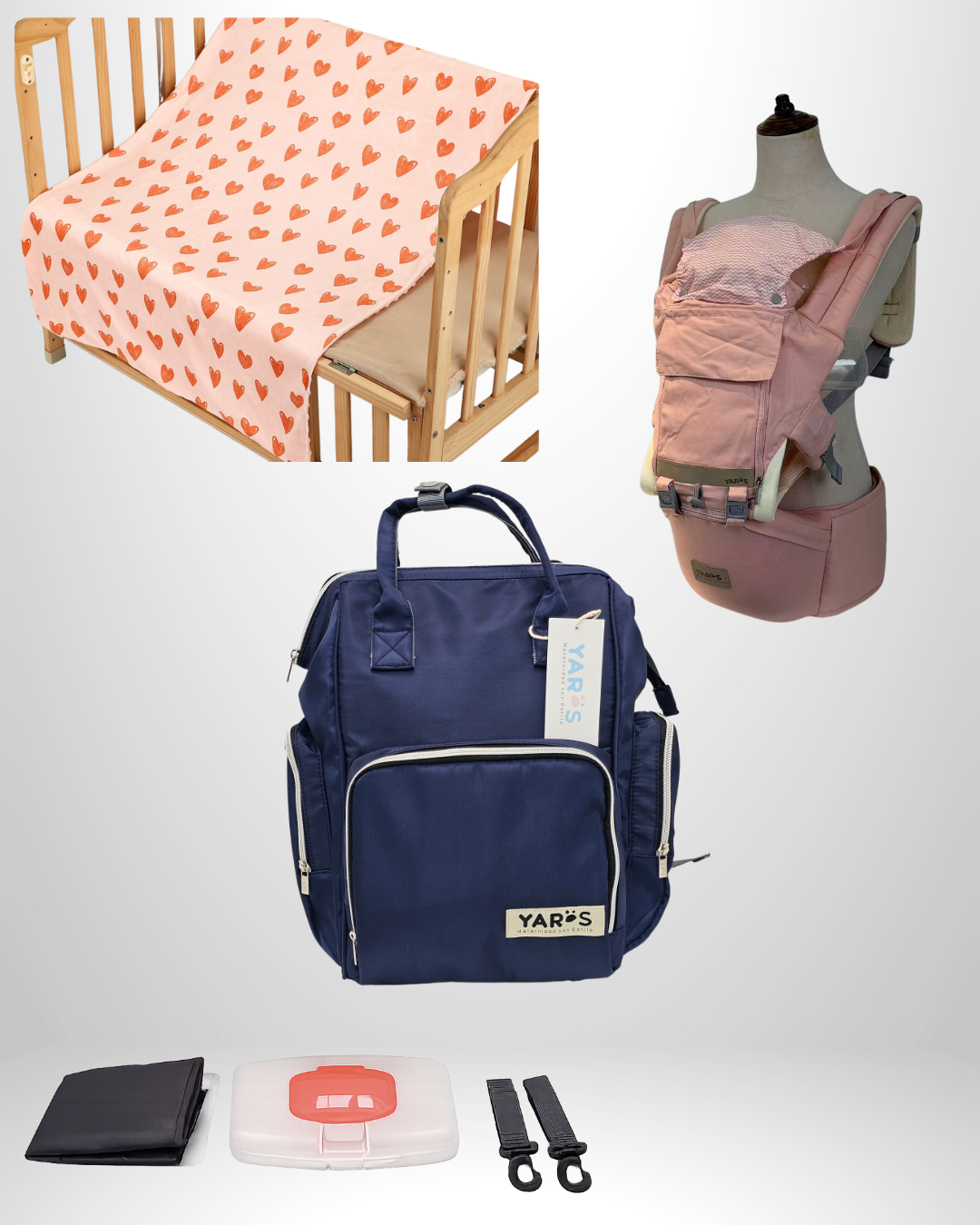 Combo YARÖS Esencial – Pañalera + Cargador + Cobija | Envío Gratis