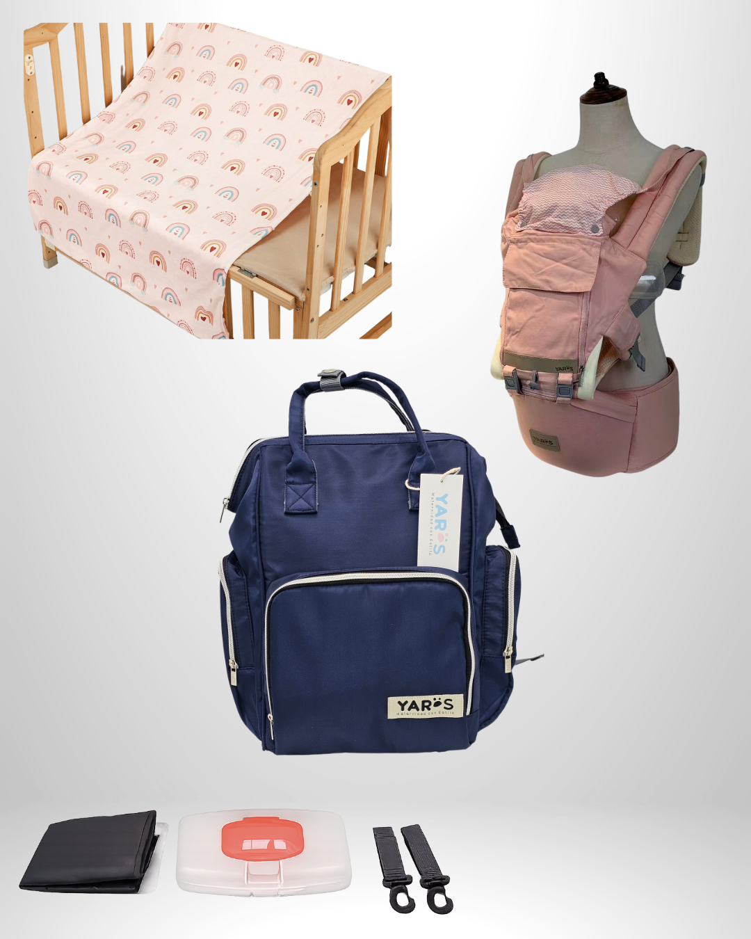 Combo YARÖS Esencial – Pañalera + Cargador + Cobija | Envío Gratis