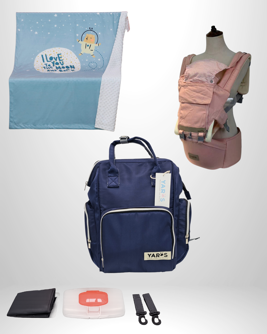 Combo YARÖS Esencial – Pañalera + Cargador + Cobija | Envío Gratis
