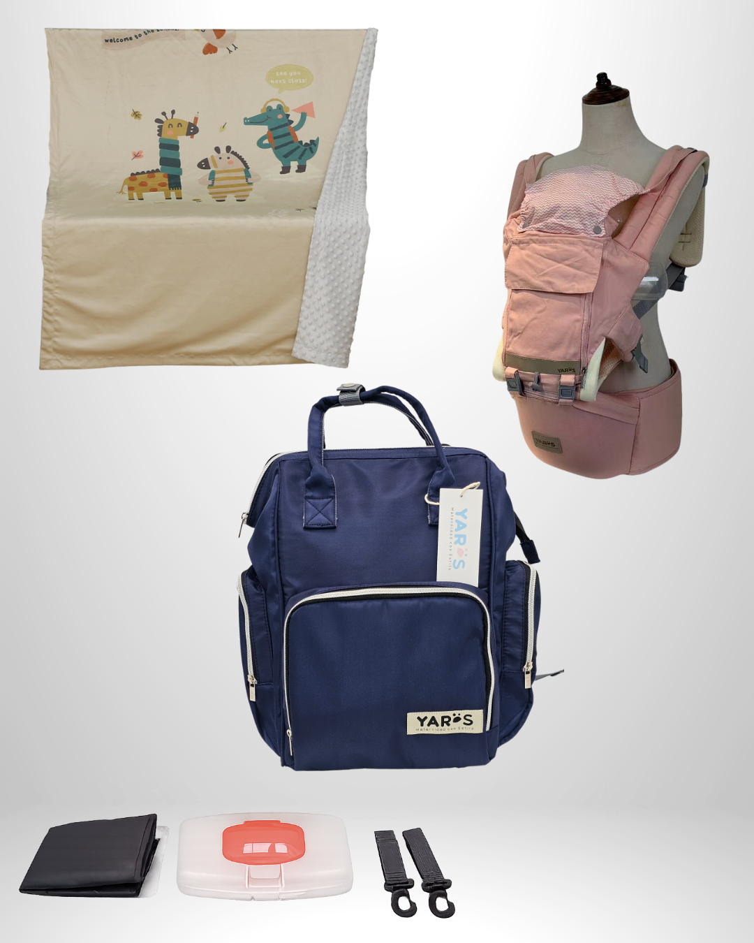 Combo YARÖS Esencial – Pañalera + Cargador + Cobija | Envío Gratis