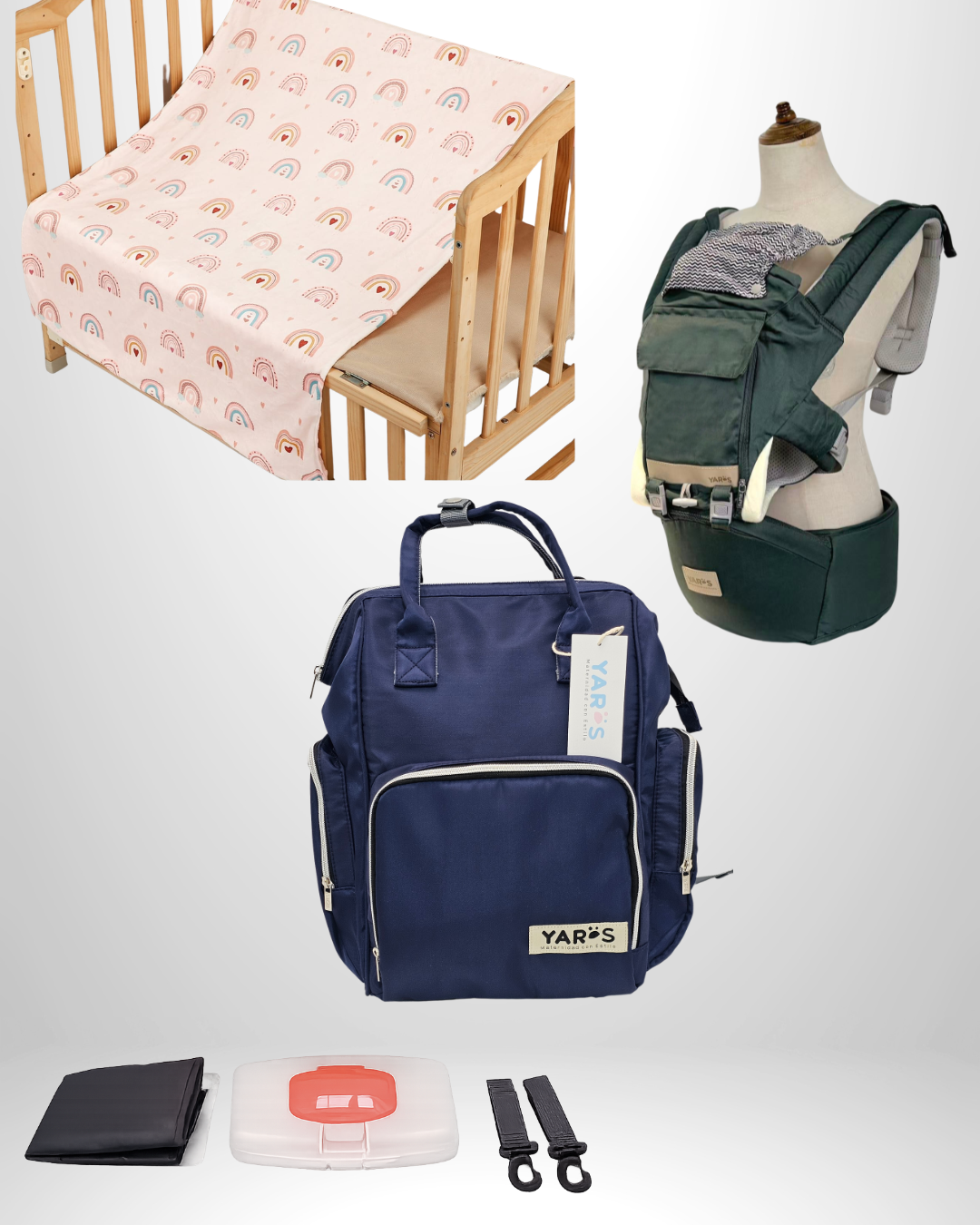 Combo YARÖS Esencial – Pañalera + Cargador + Cobija | Envío Gratis