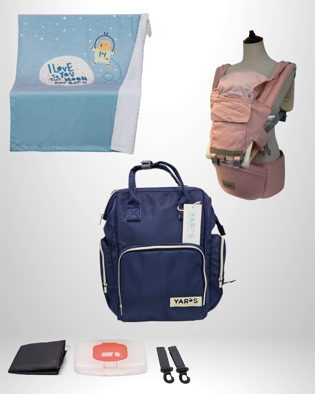 Combo YARÖS Esencial – Pañalera + Cargador + Cobija | Envío Gratis